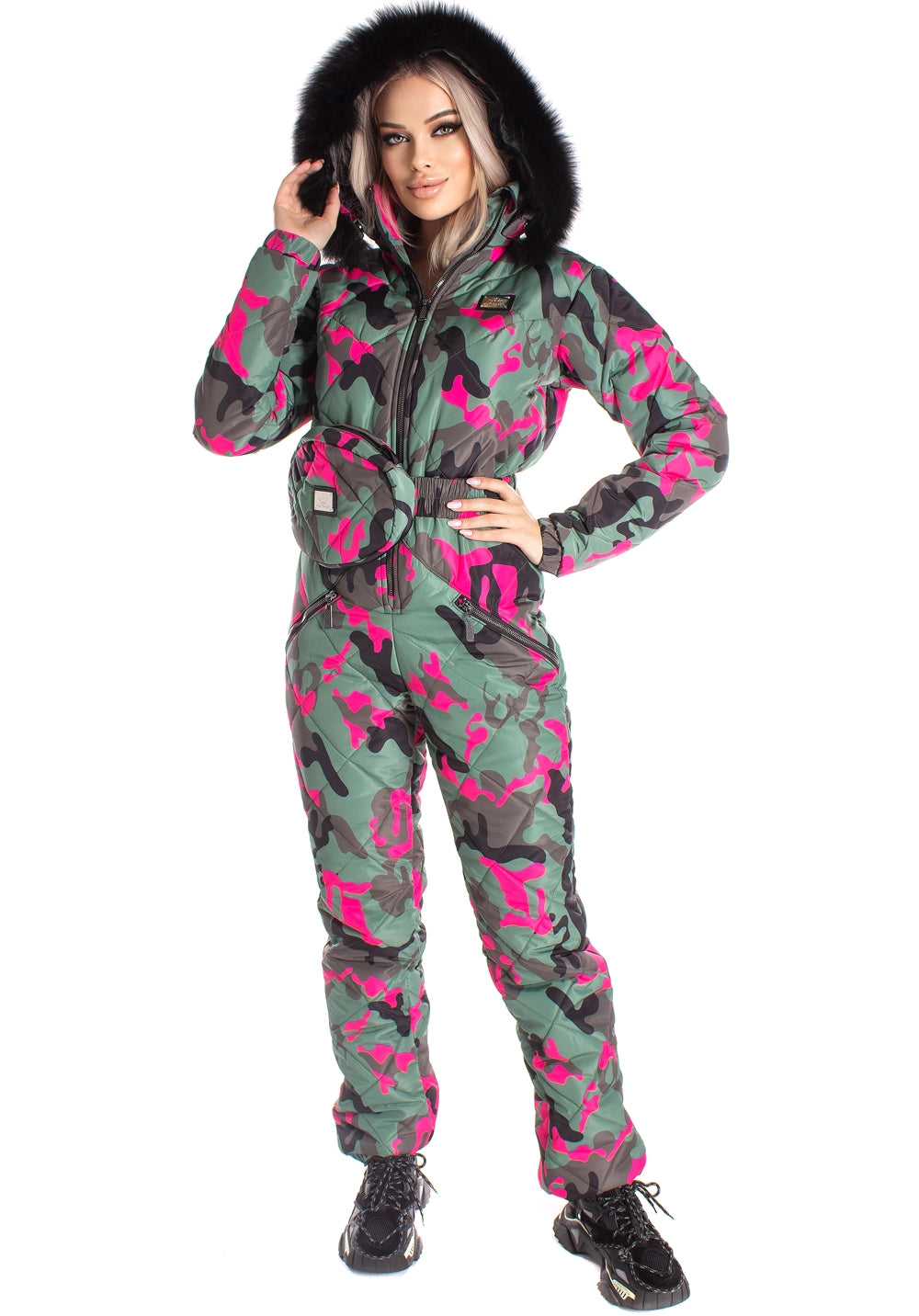 Women’s Ski Suit – One Piece Snow Suit Vale Stripe Classic