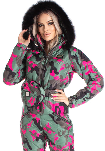 Women’s Ski Suit – One Piece Snow Suit Vale Stripe Classic