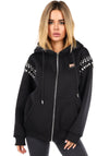 Women’s Hoodie Crystal Zipper — Black Valery