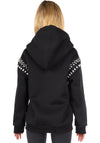 Women’s Hoodie Crystal Zipper — Black Valery