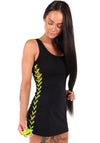 Women’s Lace-Up Dress Verudela Black & Neon Green