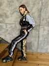 Women’s Shiny PVC Tracksuit – MNKLLY Gold