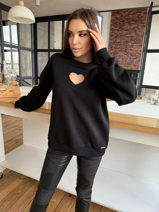 Women’s Sweatshirt — Little Heart Black