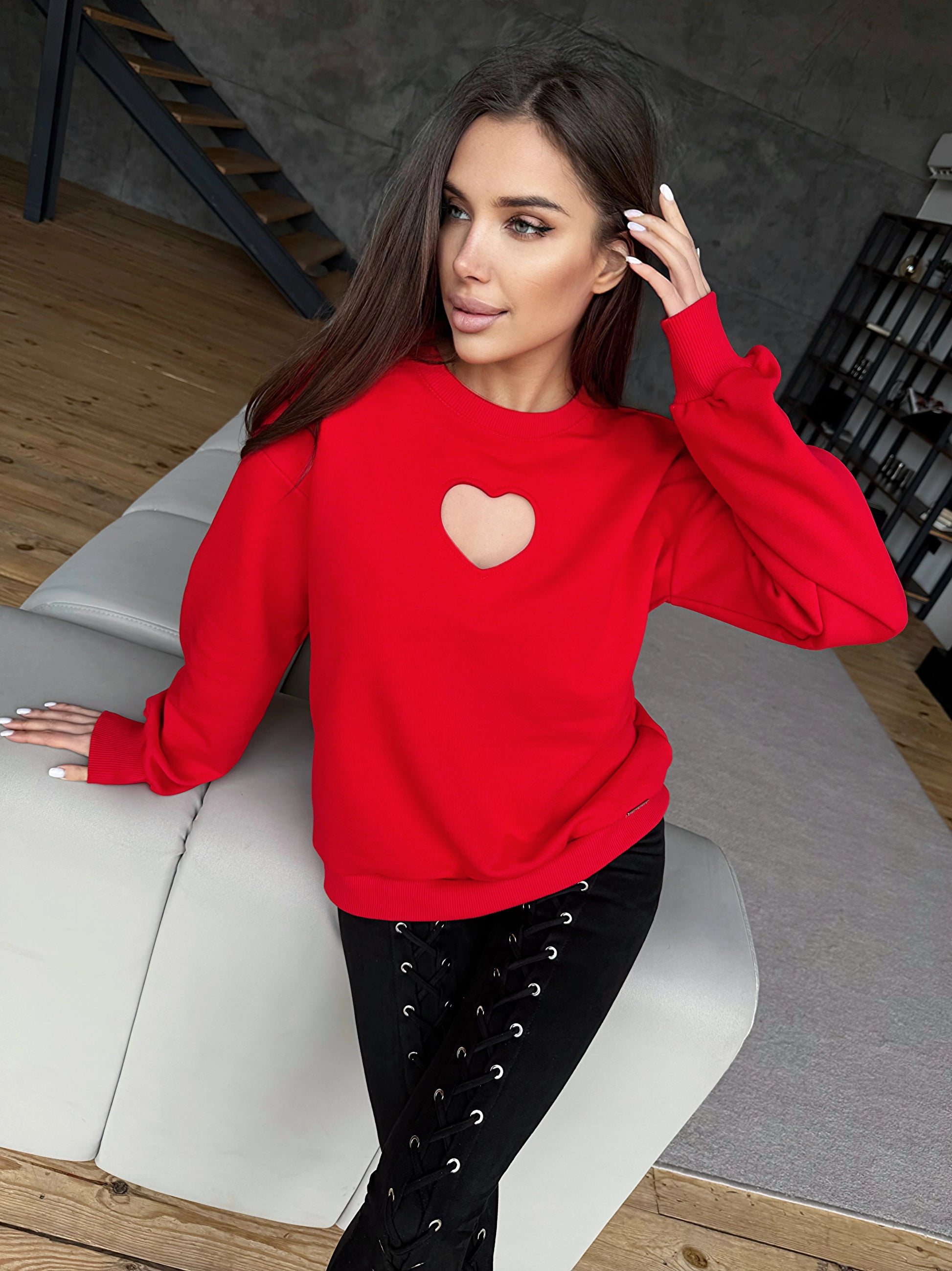 Women’s Sweatshirt — Little Heart Red