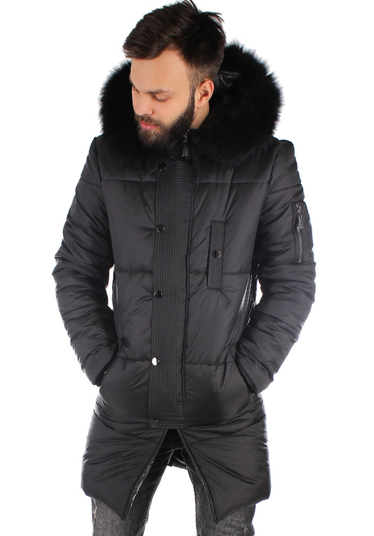 Men’s Winter Jacket Black — Matte Black