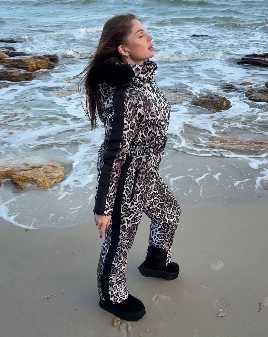 Women’s Ski Suit – One Piece Snow Suit LEO STRIPE