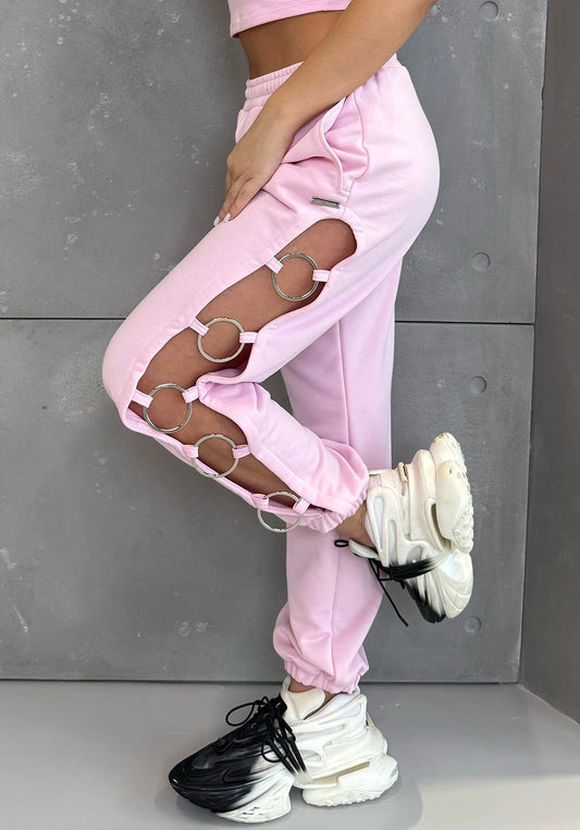 Women’s Cut-Out Joggers Five-Ring— Pink