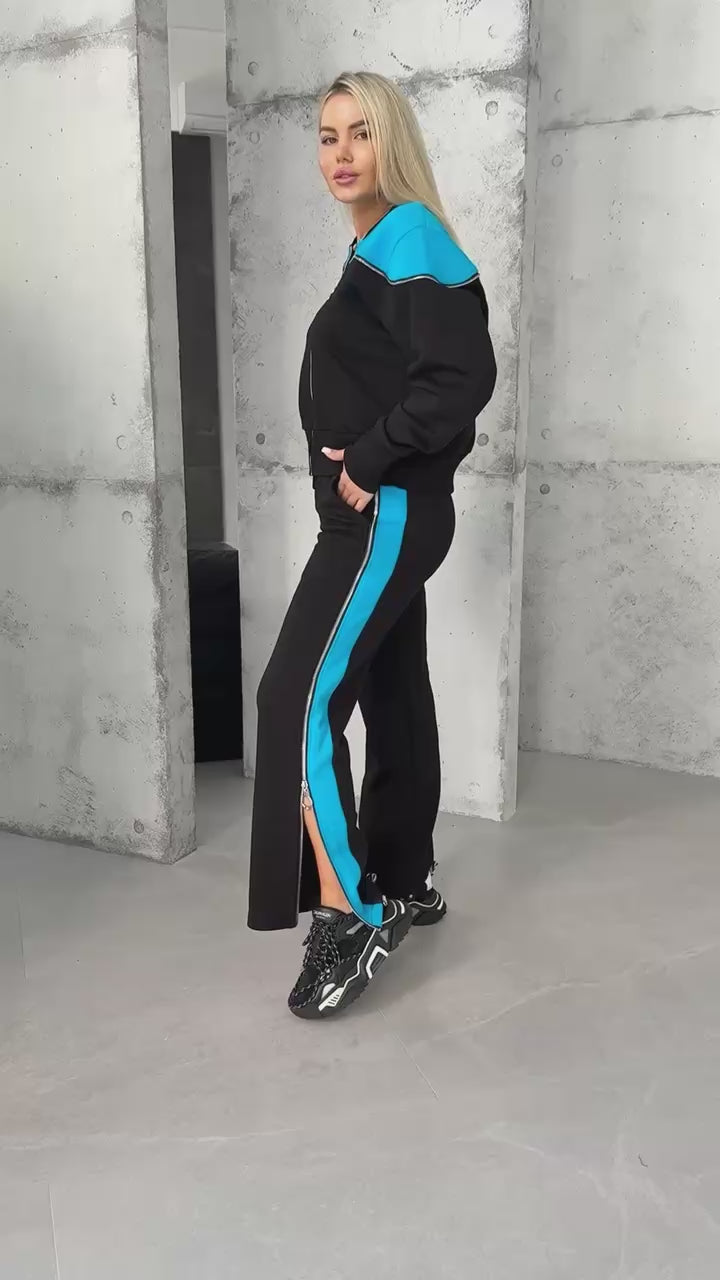 Women’s Knit Tracksuit with Zippers – Dana