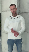Men’s Sweatshirt Five Metal Stars — White