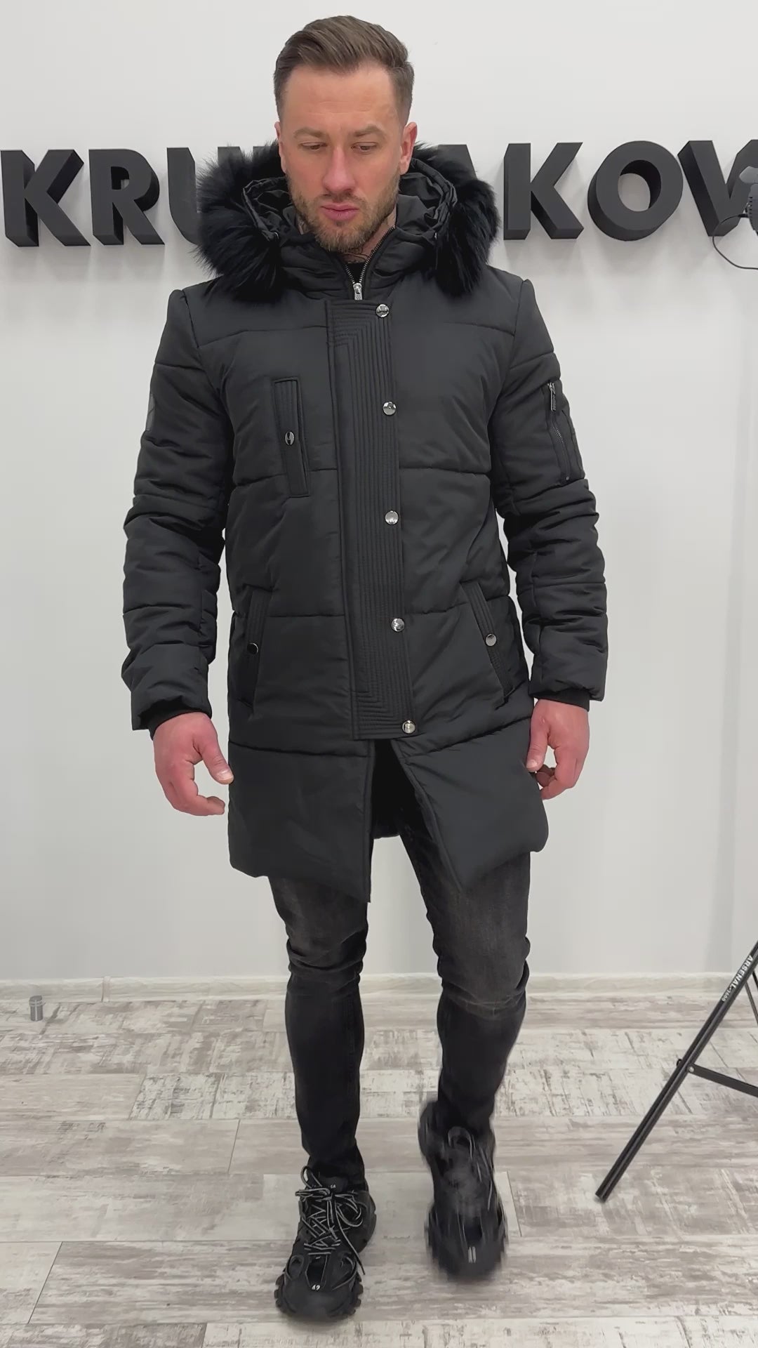 Men’s Winter Jacket Black — Matte Black