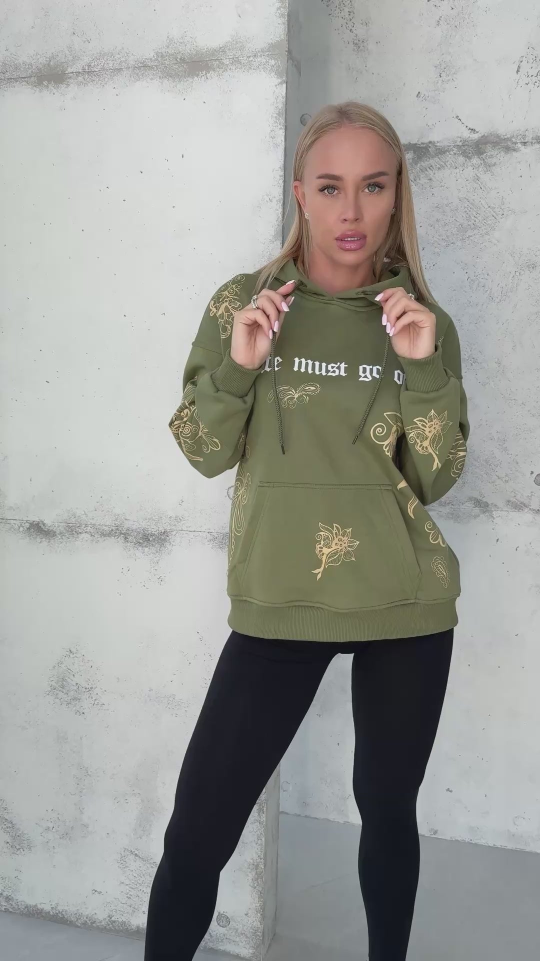 Women’s Hoodie Patterns LMGO — Khaki Print