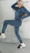 Women’s Velour Tracksuit – Relief Blue