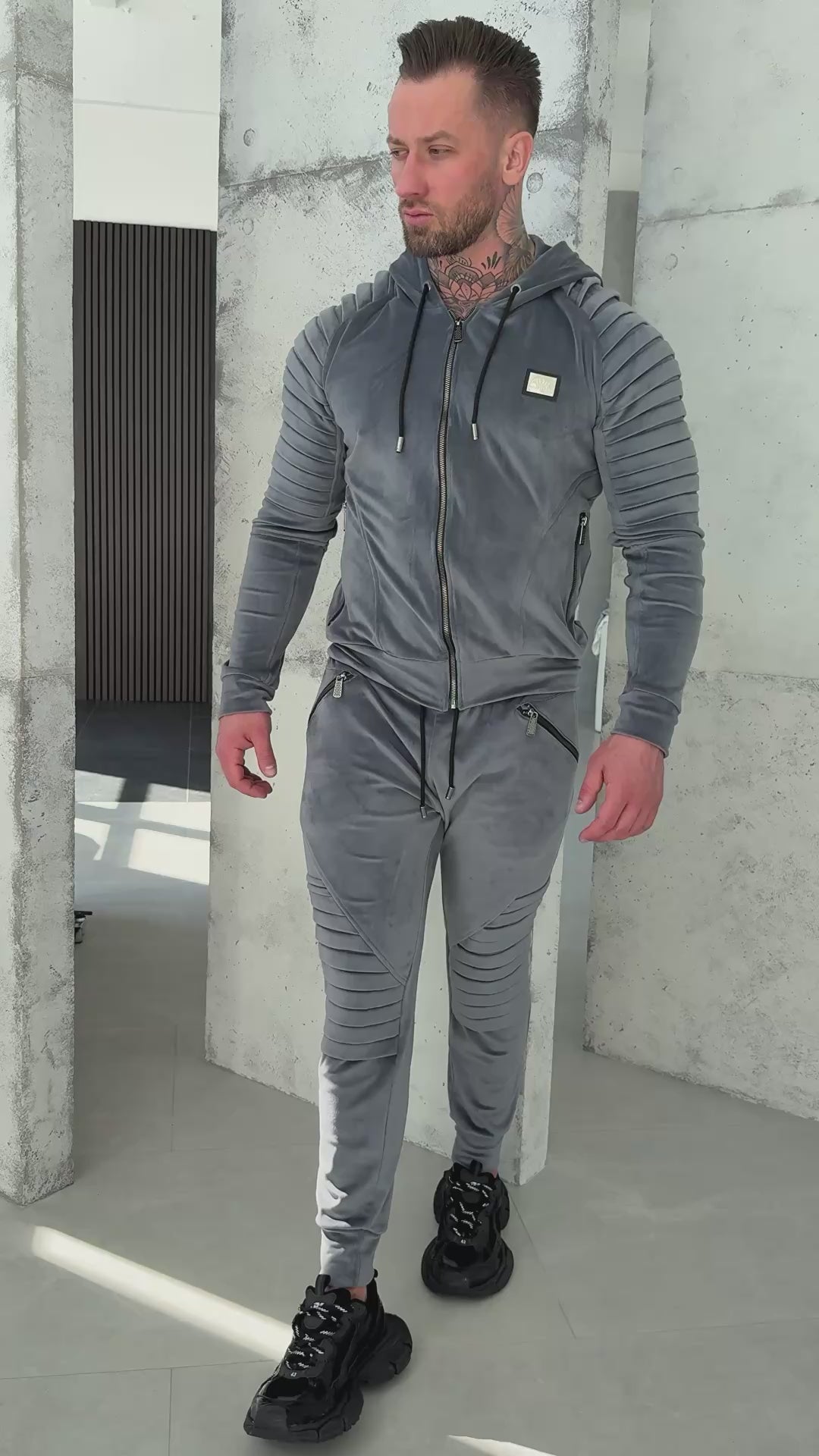 Men’s Tracksuit Relief Velour – Graphite