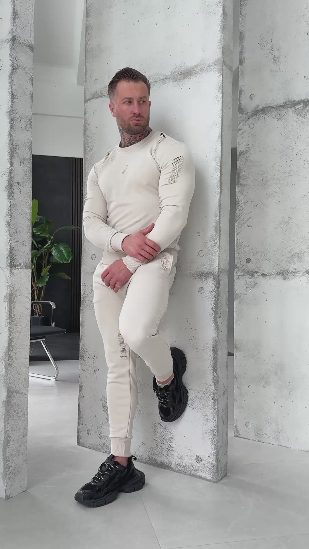 Men’s Tracksuit Aged – Cream