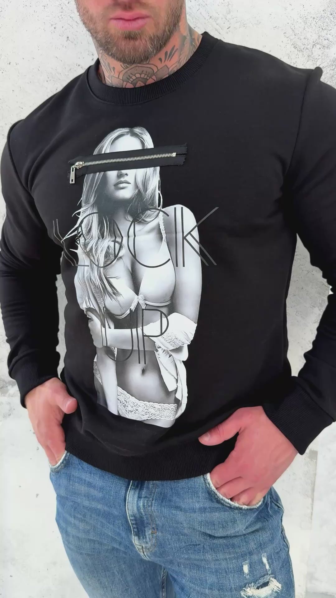 Men’s Sweatshirt Lock Up — Black