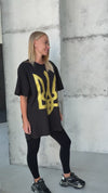 Women’s Oversize T-Shirt Ukrainian Emblem Black