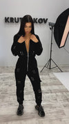 Women’s Cut-Out Jumpsuit Pins Black