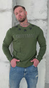 Men’s Sweatshirt Five Metal Stars — Khaki