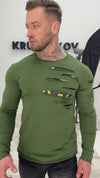 Men’s Sweatshirt Camo Holey — Khaki