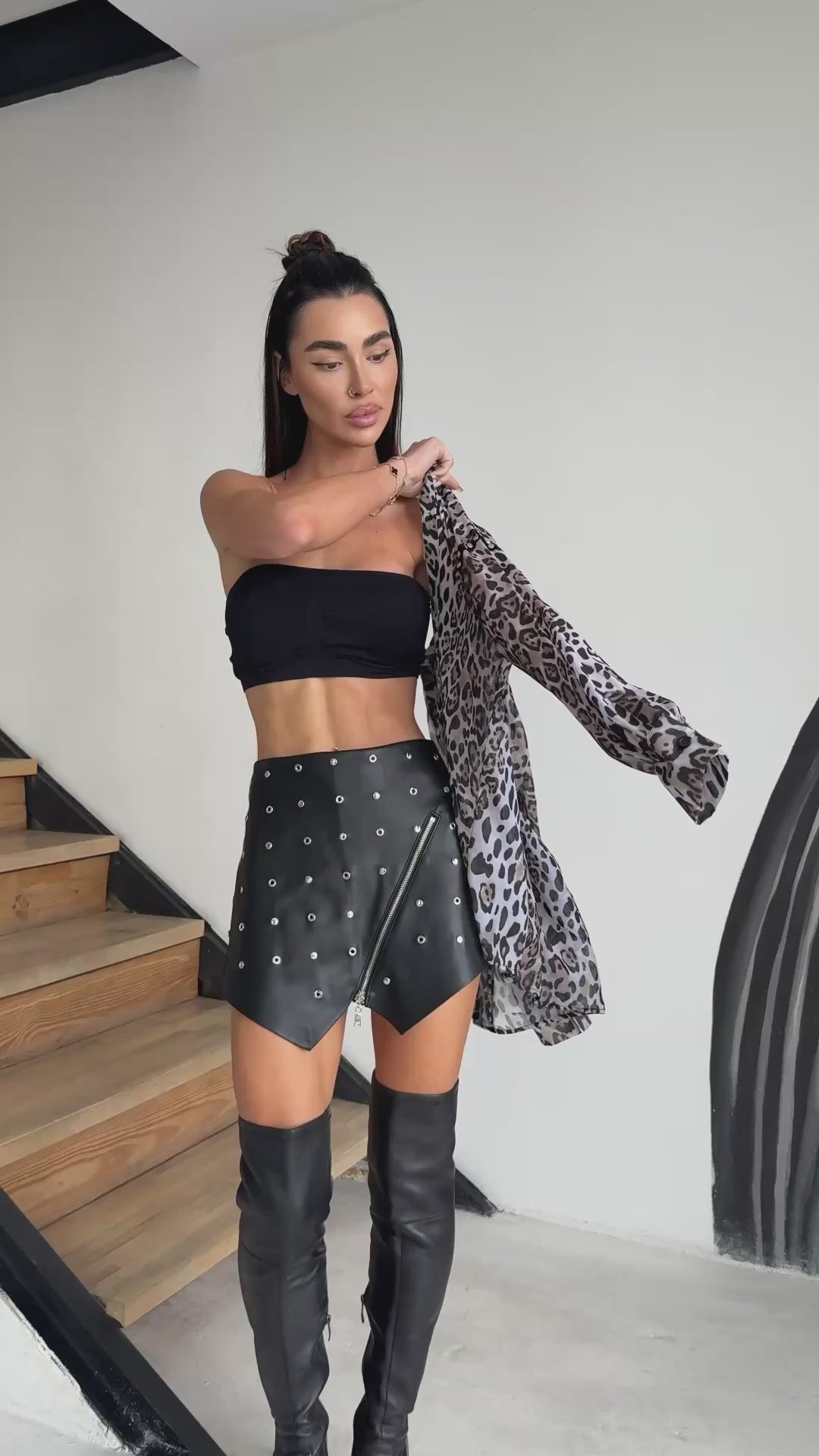 Women’s Shorts Grandi Black Leather