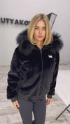 Women’s Winter Faux Fur Jacket – Lea Black