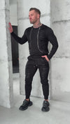Men’s Tracksuit Destroy Leather – Black Slash Detail