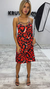 Women’s Safari Dress Red Leopard