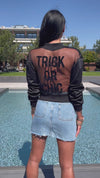 Women’s Bomber Trick or Chic Black Mesh Back