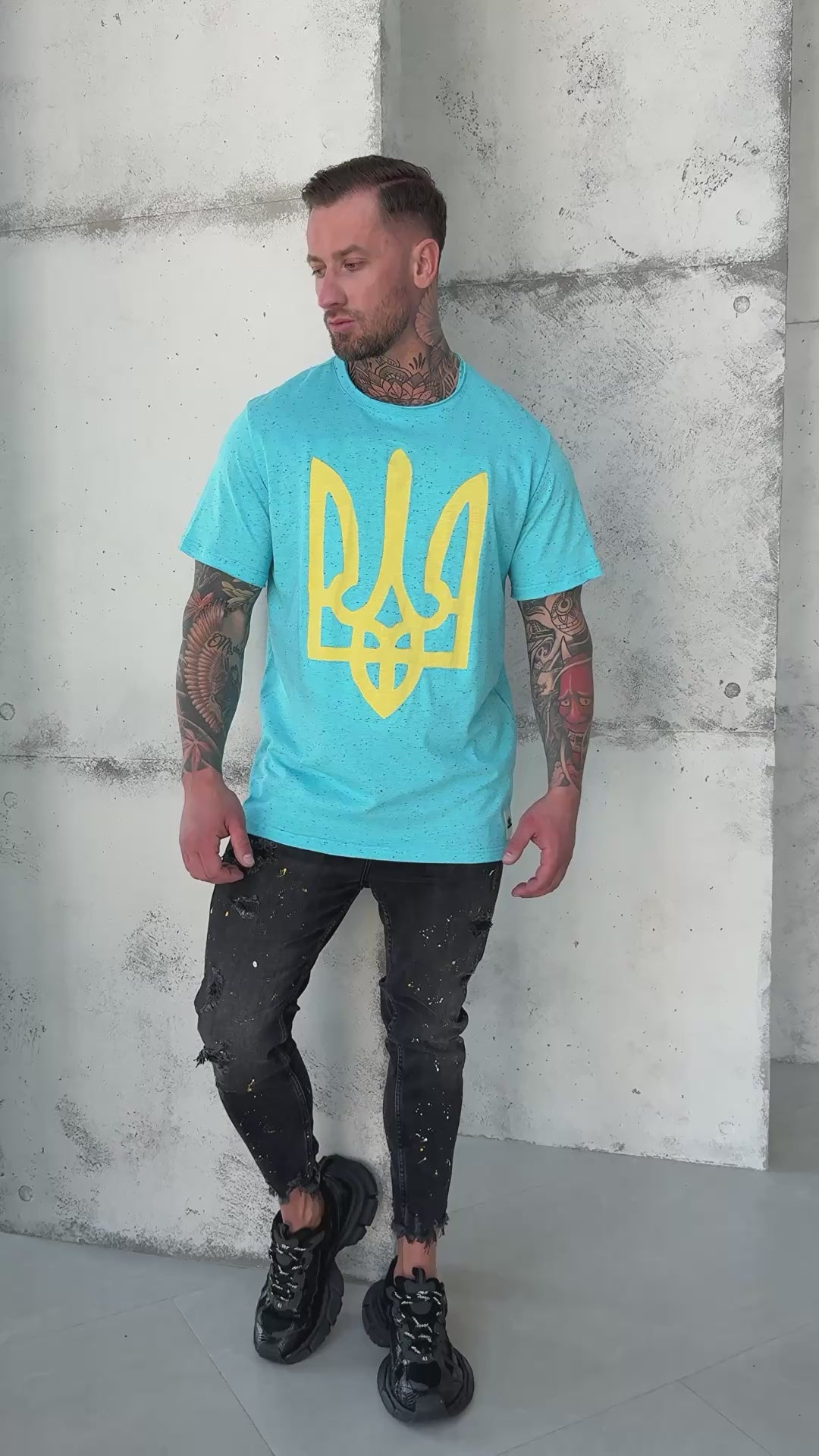 Men’s T-Shirt Ukr Emblem — Blue