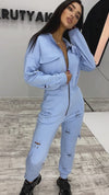 Women’s Cut-Out Jumpsuit Pins Blue