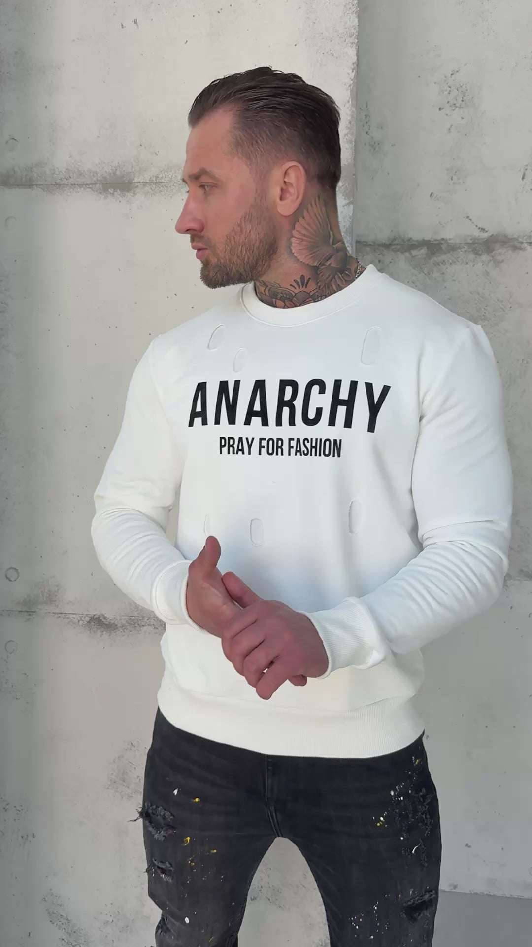 Men’s Sweatshirt Anarchy — White