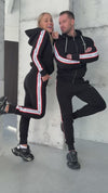COUPLE KNIT TRACKSUITS STRIPES – BLACK