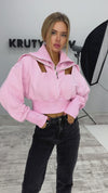 WOMEN’S CROP SWEATSHIRT LUCIA — PINK