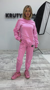Women’s Reverse Seam Tracksuit – Inva Pink