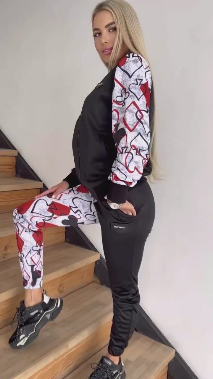 Women’s Asymmetric Printed Tracksuit – Preference