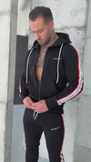 Men’s Knit Tracksuit Stripes – Black