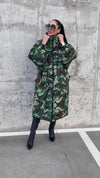 Women’s Oversized Winter Puffer Coat – Camo Queen