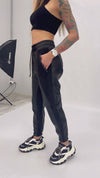 Women’s Faux-Leather Joggers Lessi Black