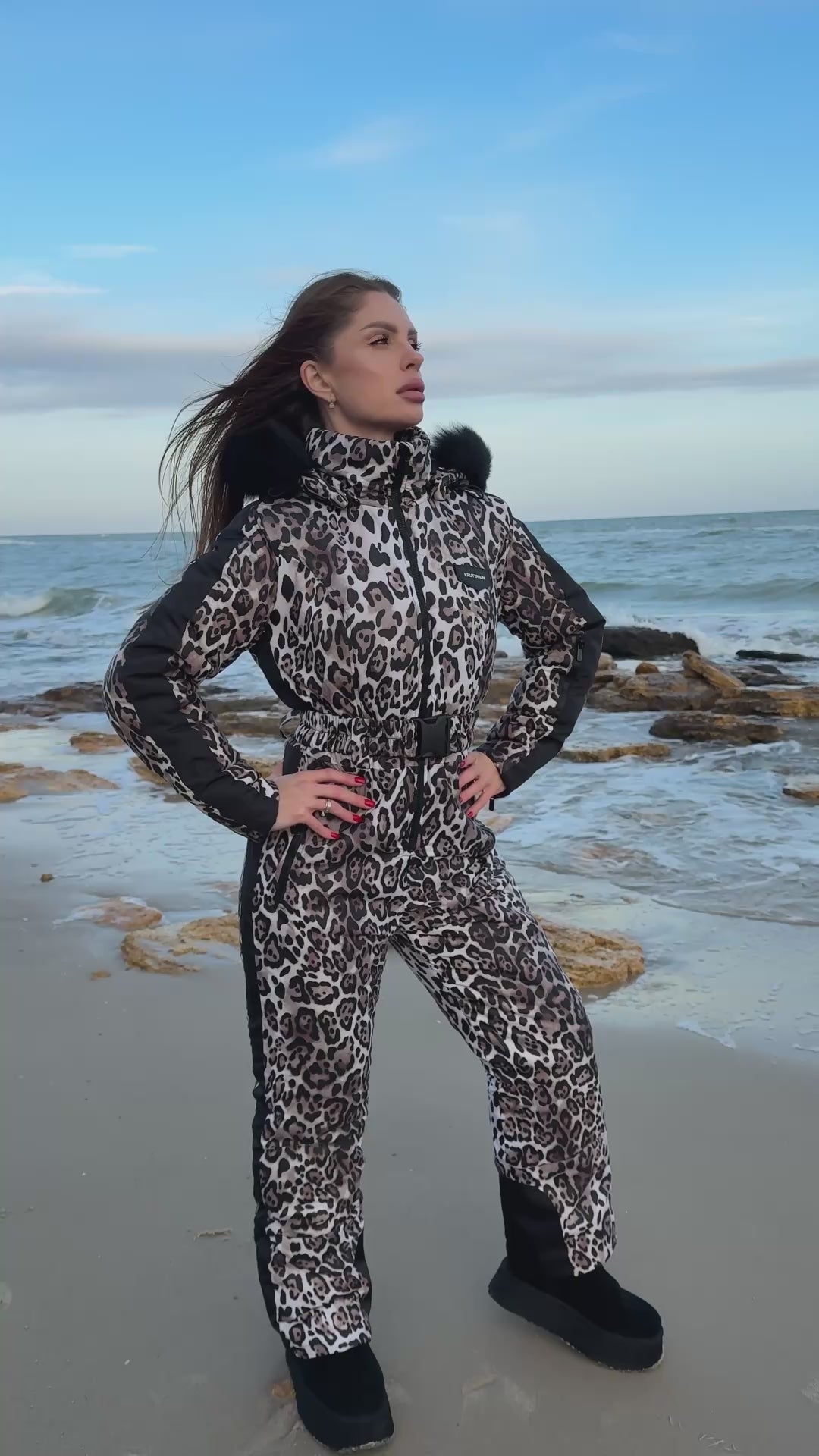 Women’s Ski Suit – One Piece Snow Suit LEO STRIPE