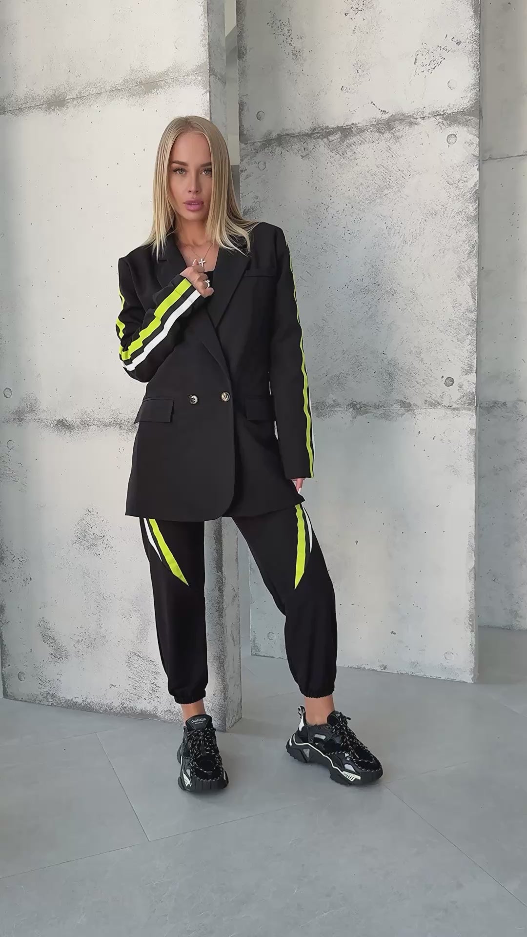 Women’s Jogger Blazer Suit Alice Neon Black