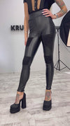 WOMEN’S FAUX LEATHER LEGGINGS KRISTI — BLACK