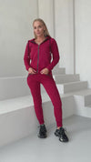 Women’s Knit Relief Tracksuit Burgundy – Relief