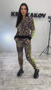 Women’s Leopard Print Tracksuit — Bruna Neon Stripes