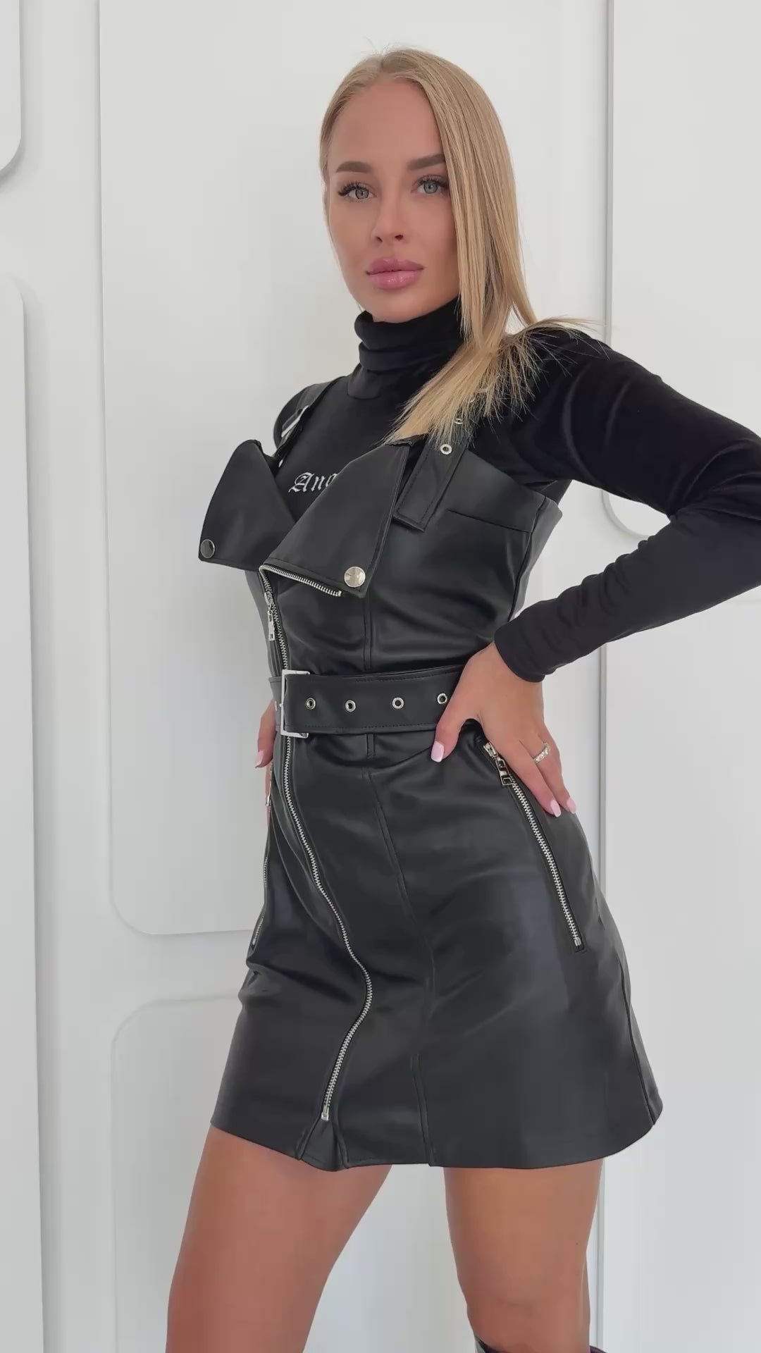 Women’s Eco-Leather Dress Paola Black