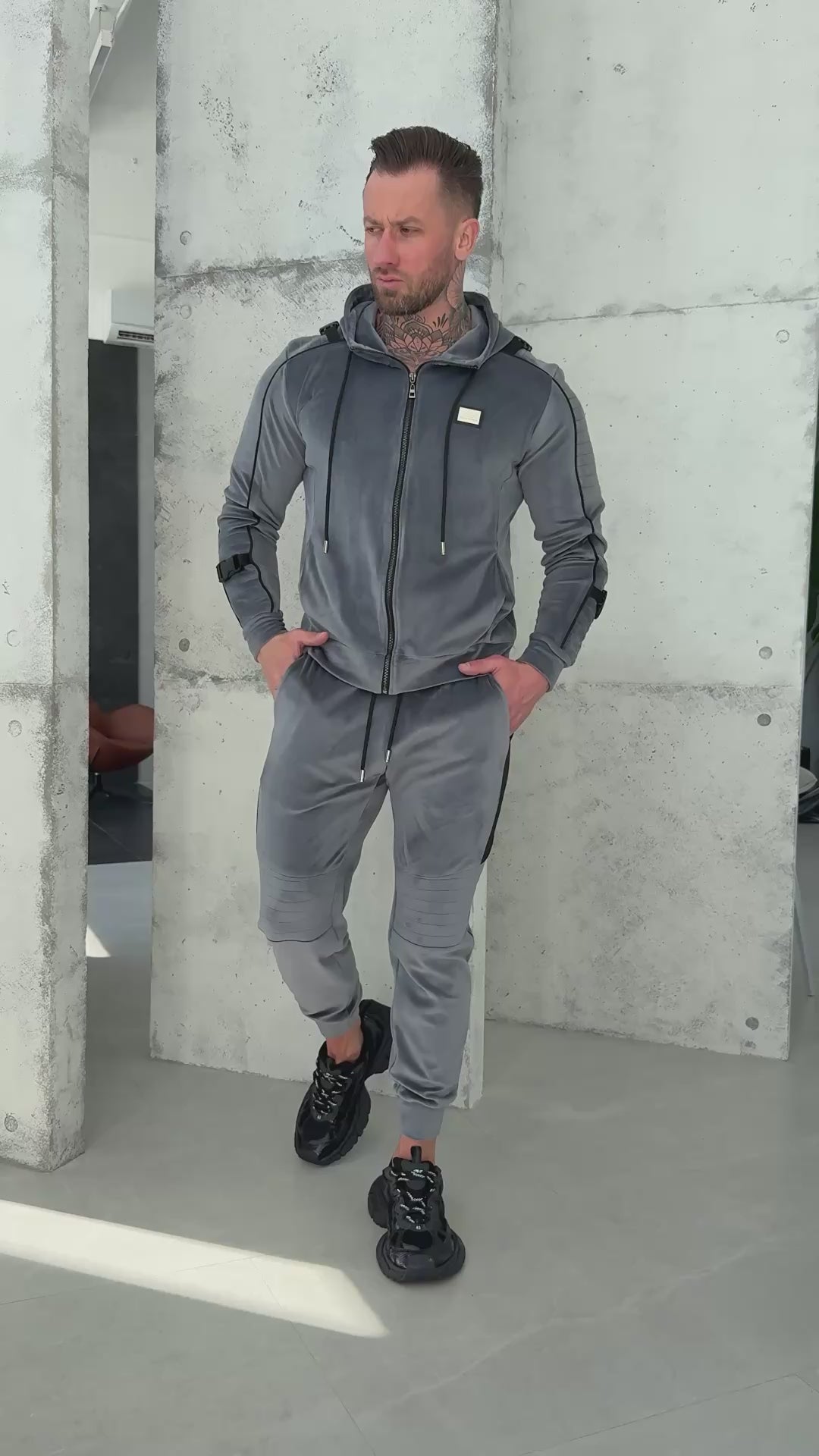 Men’s Tracksuit Tiesto – Grey Velour
