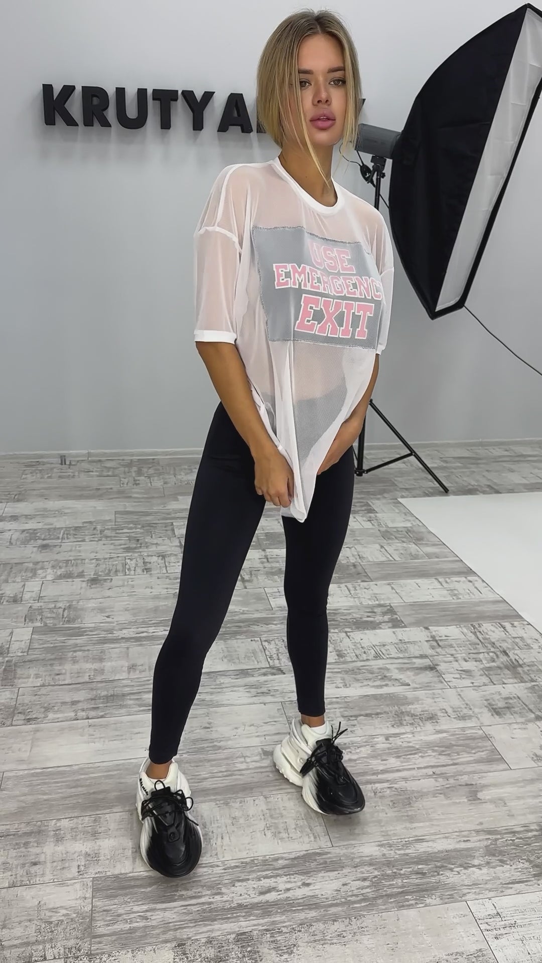 Women’s Danger Mesh Oversize T-Shirt White