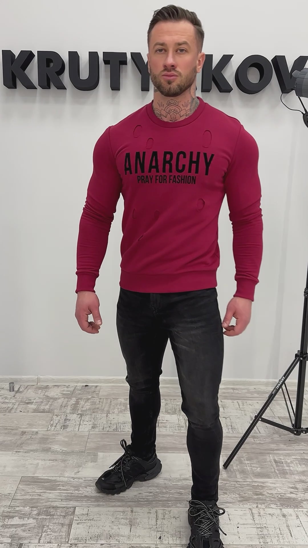 Men’s Sweatshirt Anarchy — Burgundy