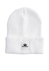 Women’s Beanie Hat Rubber Logo – White
