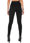 WOMEN’S SUEDE DOUBLE LACE-UP LEGGINGS LACING 2 — BLACK